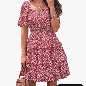 PrettyGarden Chic Red Floral Dress